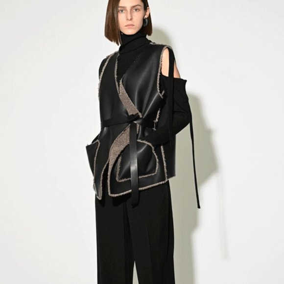WConcept reversible leather, eco fur vest - NWT - Picture 5 of 5